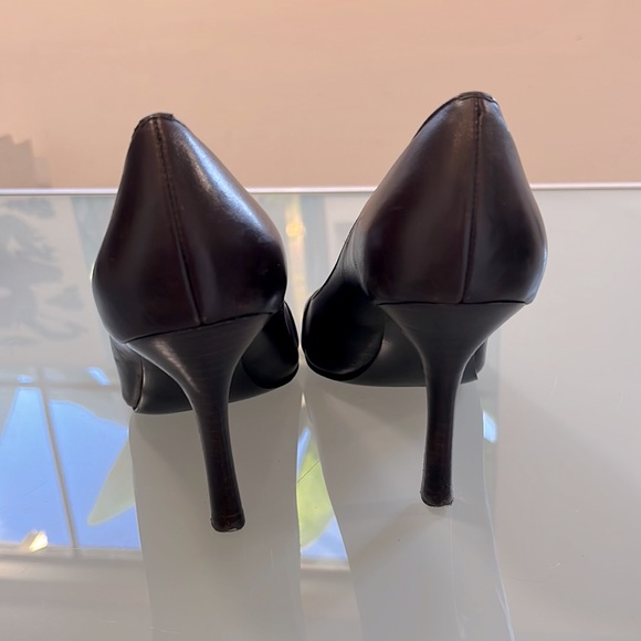 Calvin Klein “Katell” open toe pumps 9.5 brown 3.75” heel - Picture 4 of 5